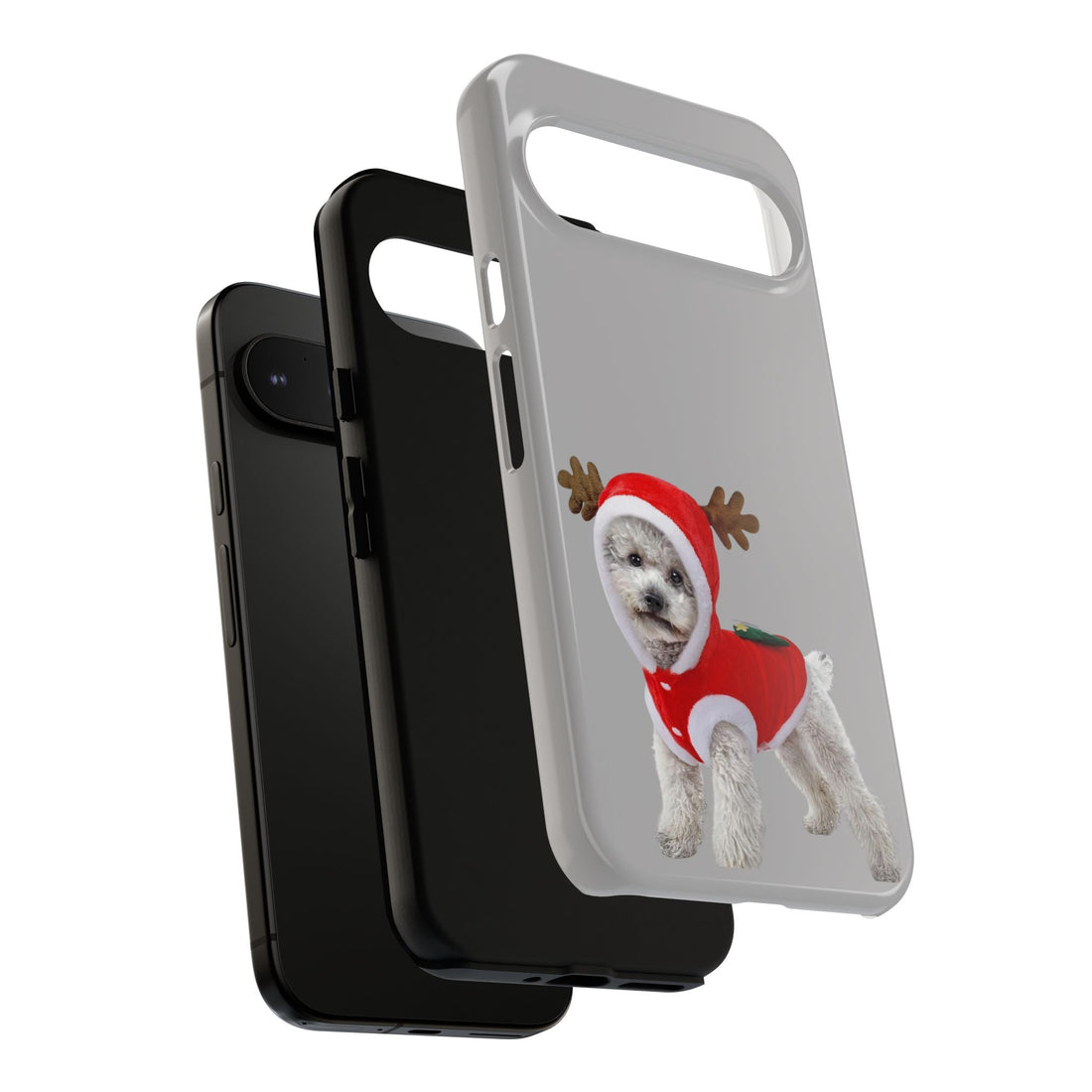 Festive Dog Phone Case with Reindeer Design