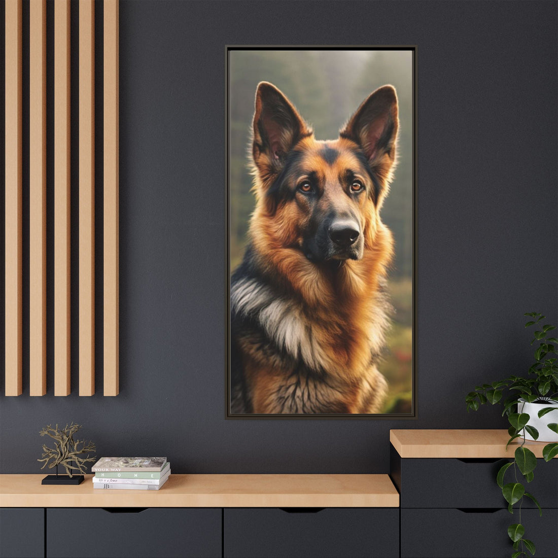 Majestic German Shepherd Framed Canvas Print