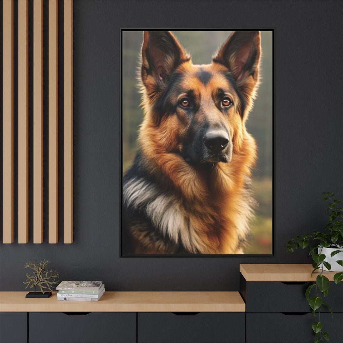 Majestic German Shepherd Framed Canvas Print
