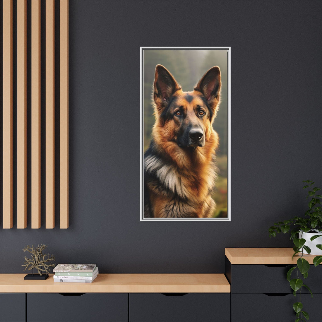 Majestic German Shepherd Framed Canvas Print