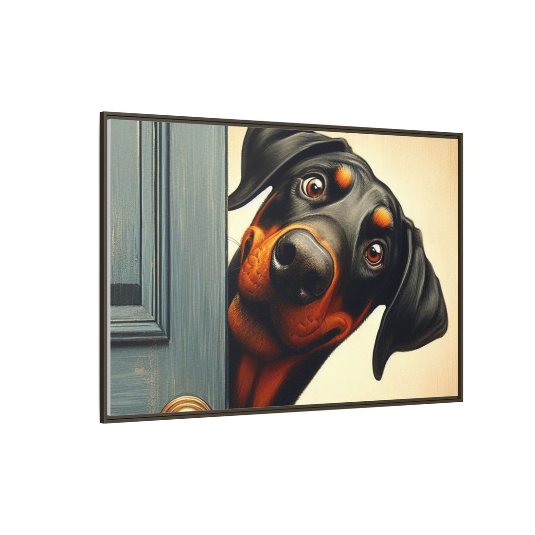 Playful Dog Portrait Canvas – Framed Wall Art