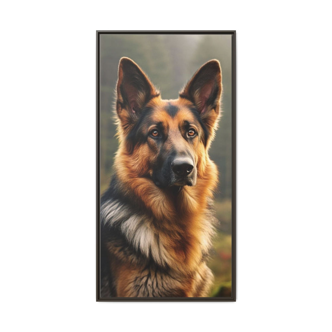Majestic German Shepherd Framed Canvas Print