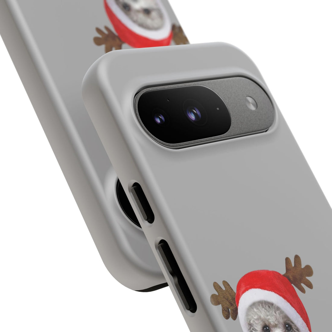 Festive Dog Phone Case with Reindeer Design