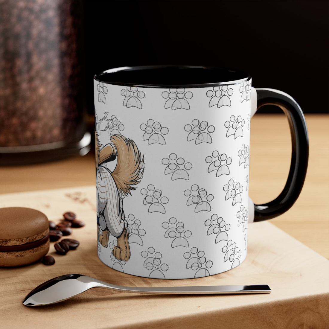 Playful Dog Accent Mug – Cute Pet Gift