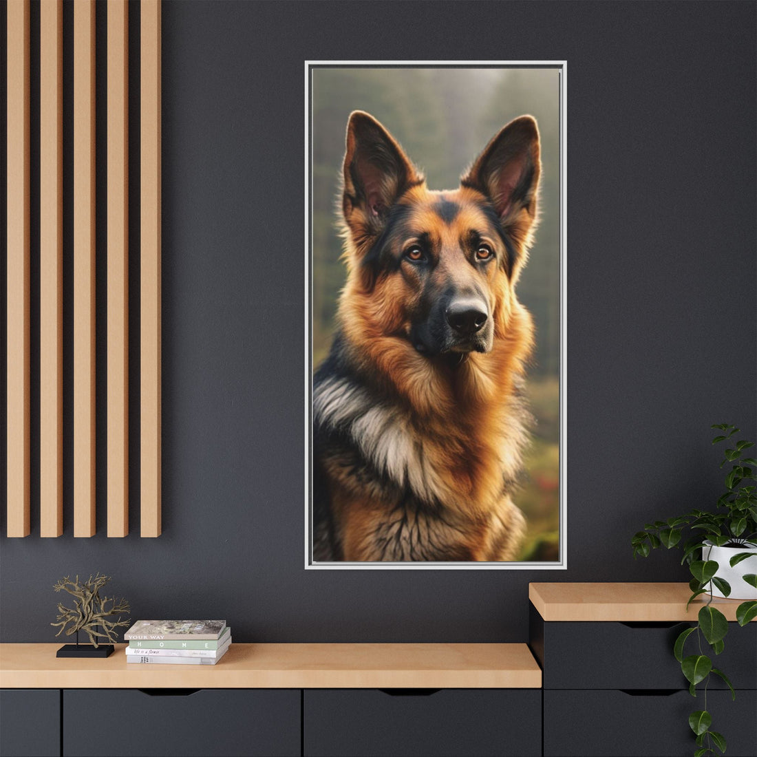 Majestic German Shepherd Framed Canvas Print