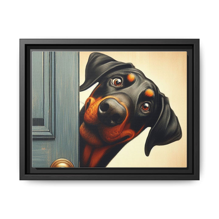 Playful Dog Portrait Canvas – Framed Wall Art