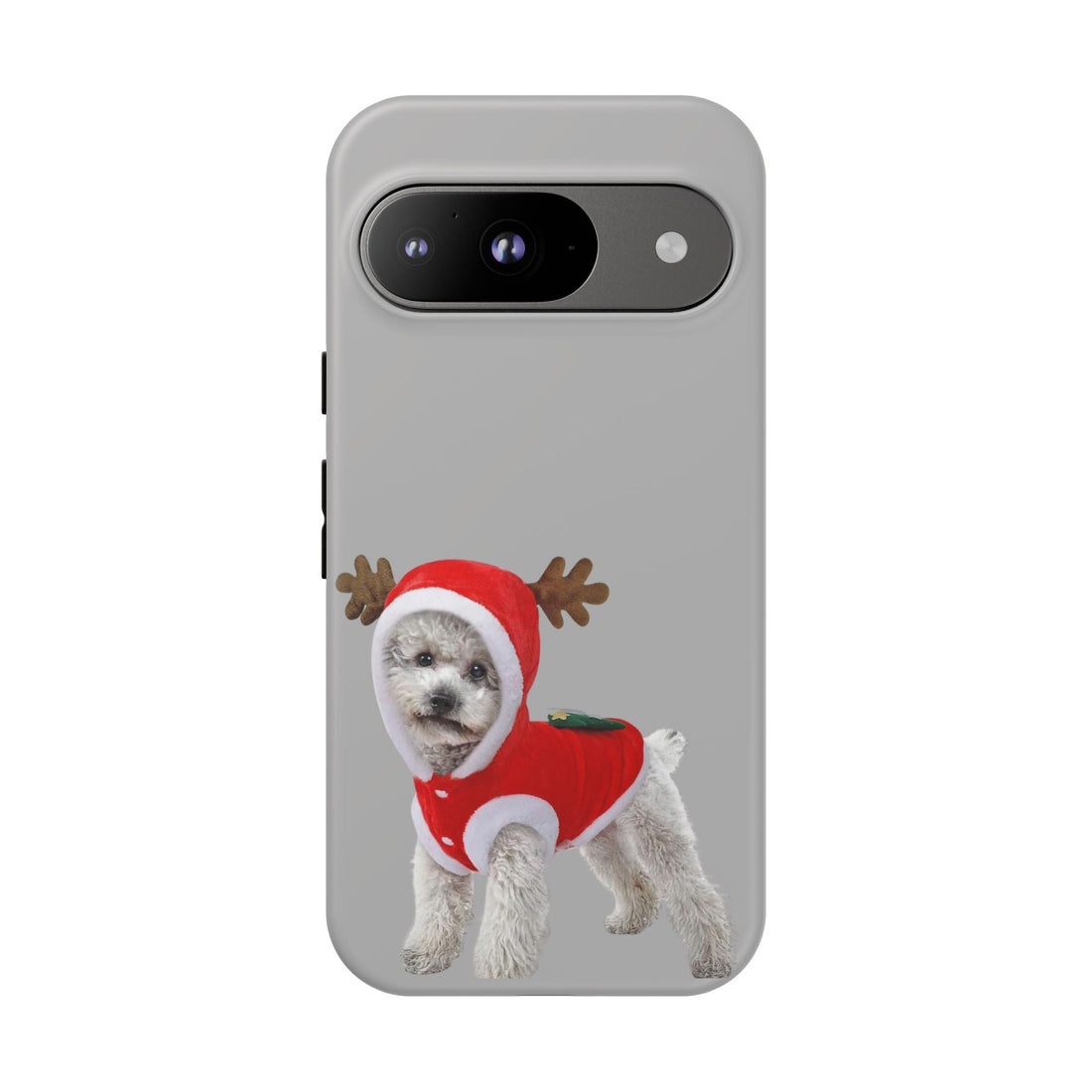 Festive Dog Phone Case with Reindeer Design