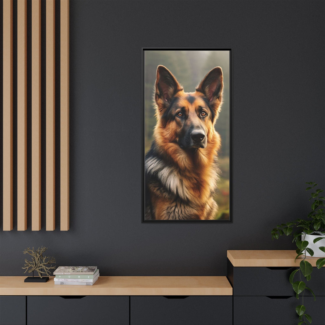 Majestic German Shepherd Framed Canvas Print