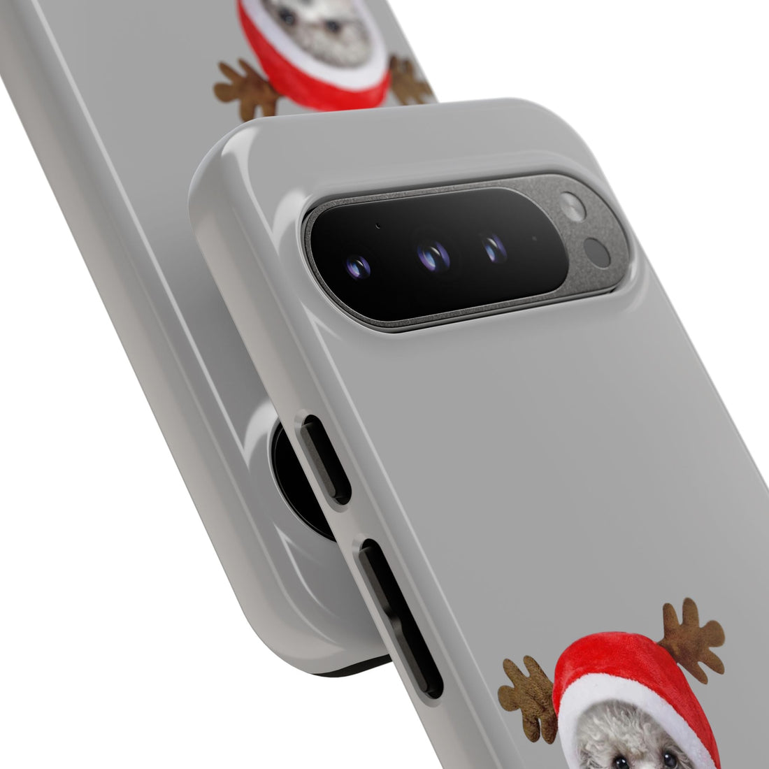 Festive Dog Phone Case with Reindeer Design