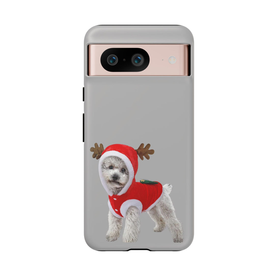 Festive Dog Phone Case with Reindeer Design