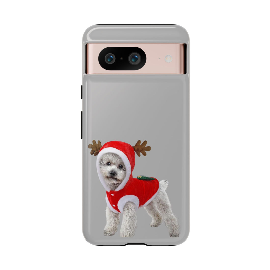 Festive Dog Phone Case with Reindeer Design