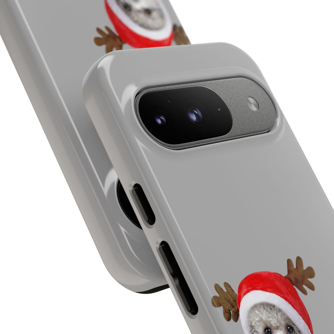 Festive Dog Phone Case with Reindeer Design