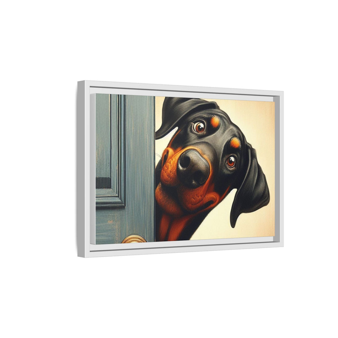 Playful Dog Portrait Canvas – Framed Wall Art