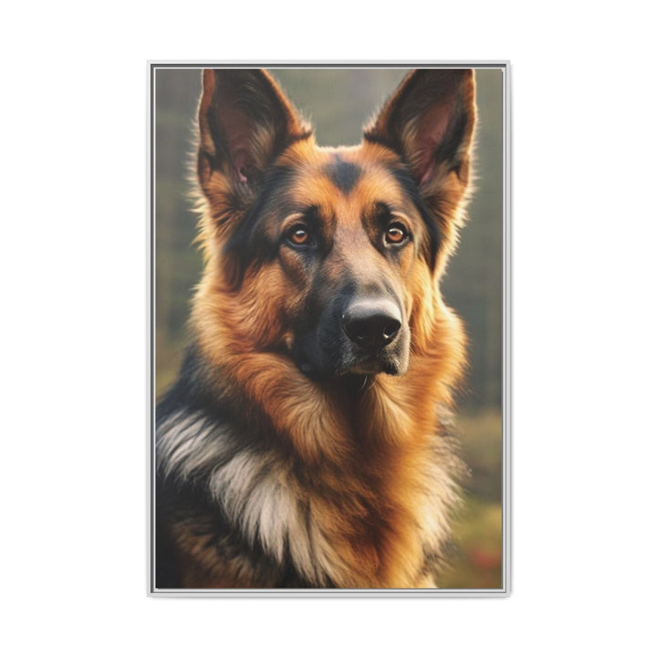 Majestic German Shepherd Framed Canvas Print