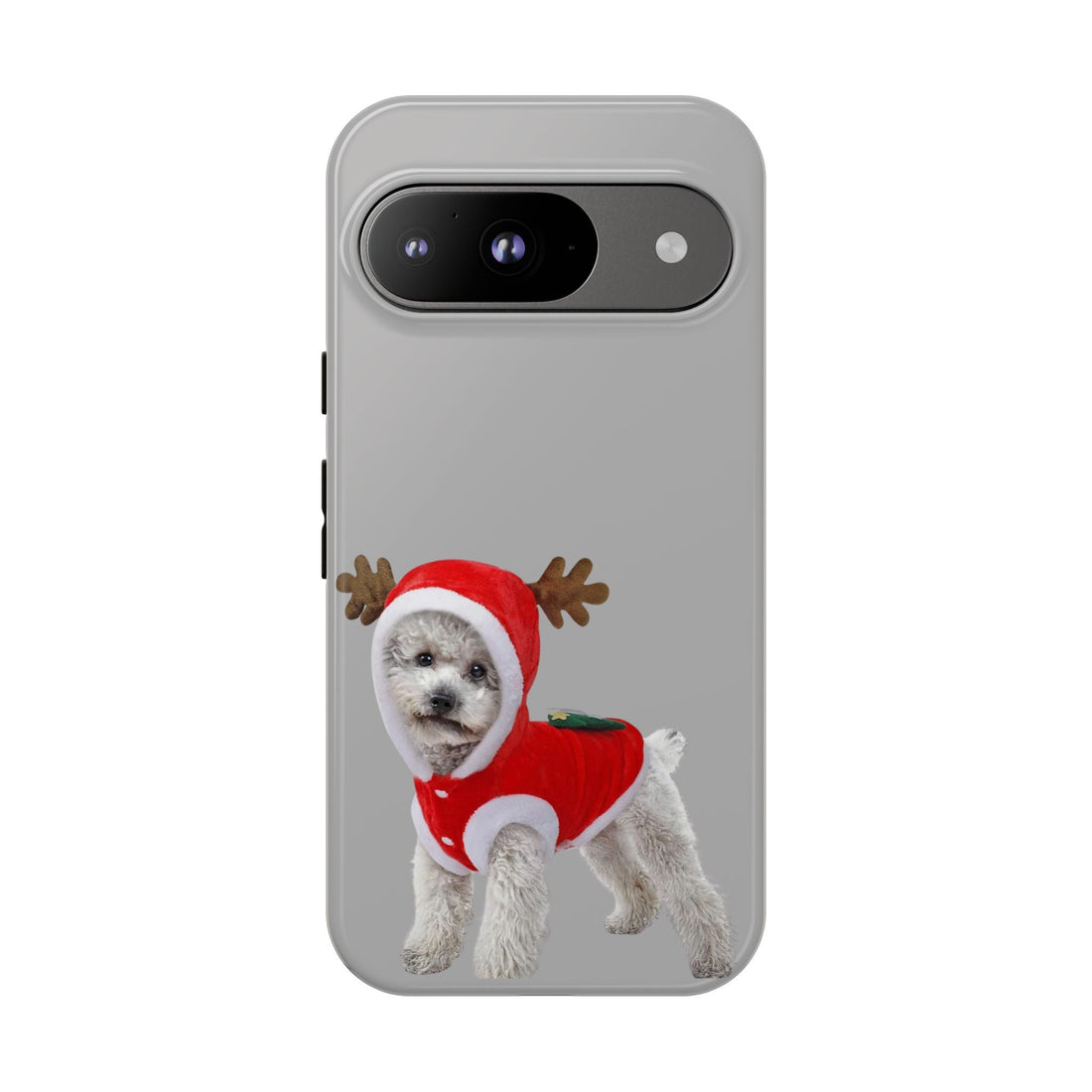 Festive Dog Phone Case with Reindeer Design