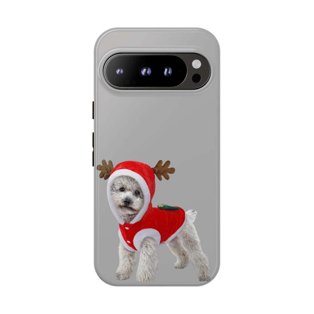 Festive Dog Phone Case with Reindeer Design