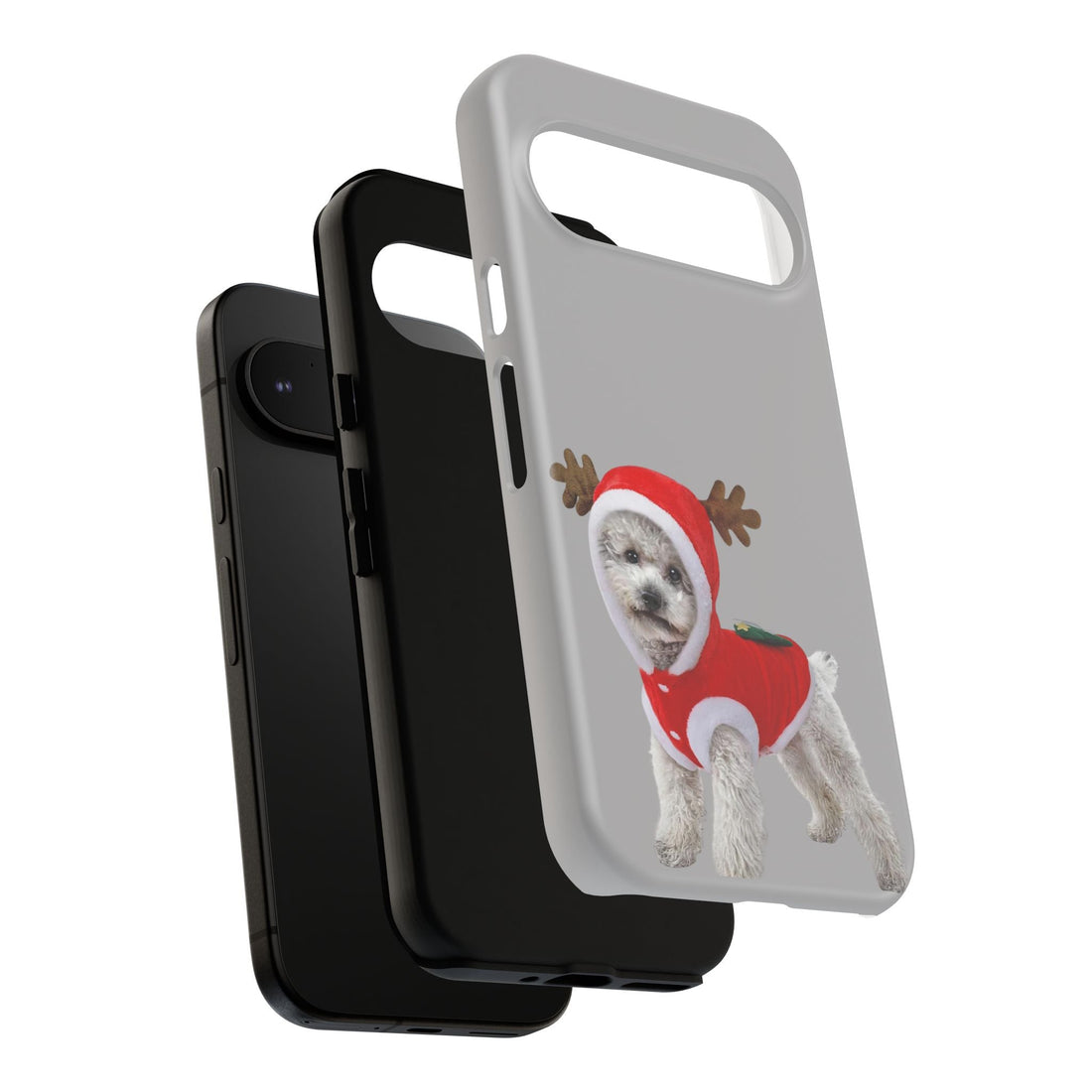 Festive Dog Phone Case with Reindeer Design
