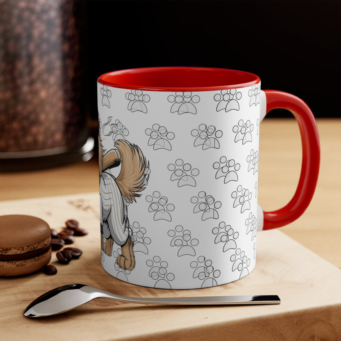 Playful Dog Accent Mug – Cute Pet Gift