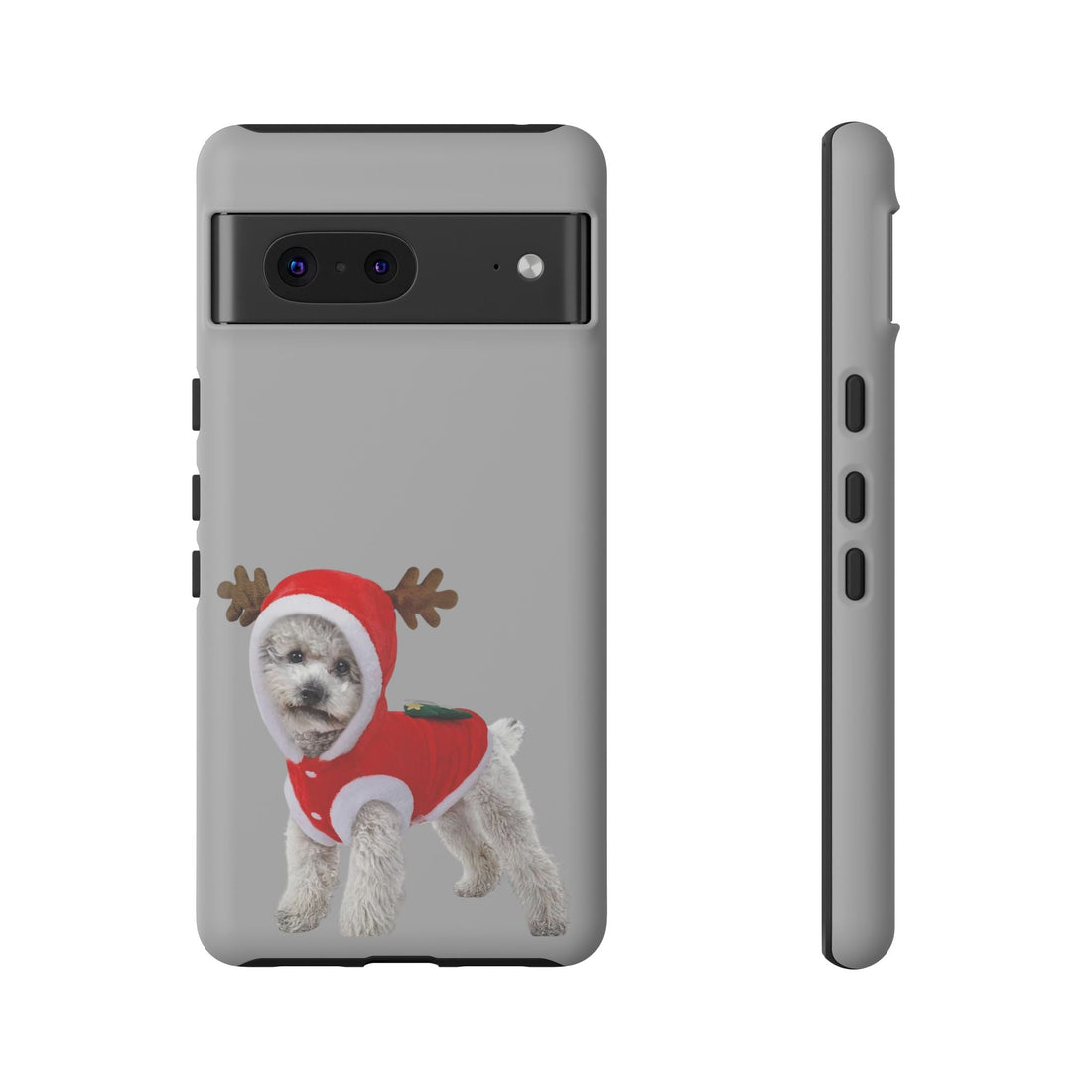 Festive Dog Phone Case with Reindeer Design