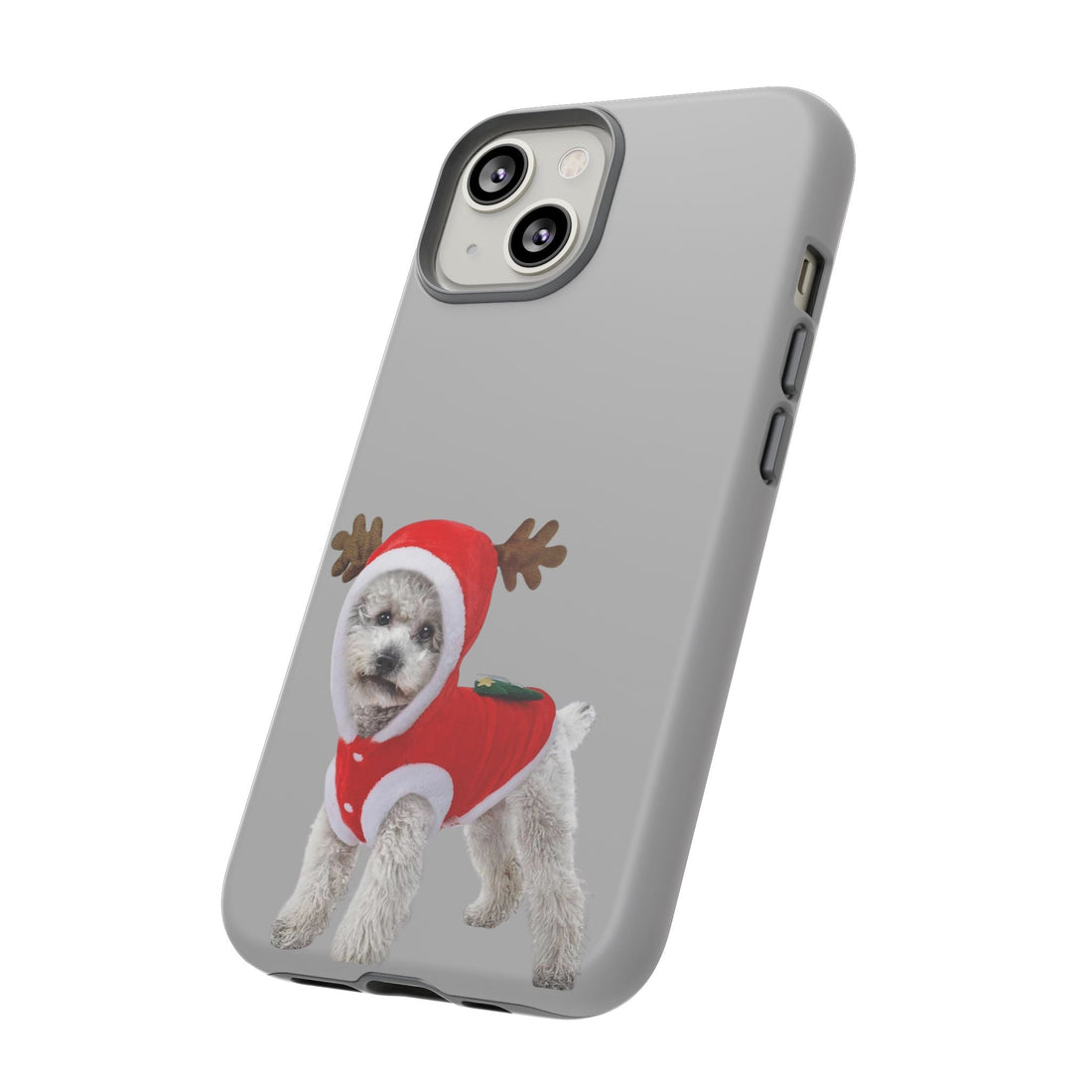 Festive Dog Phone Case with Reindeer Design