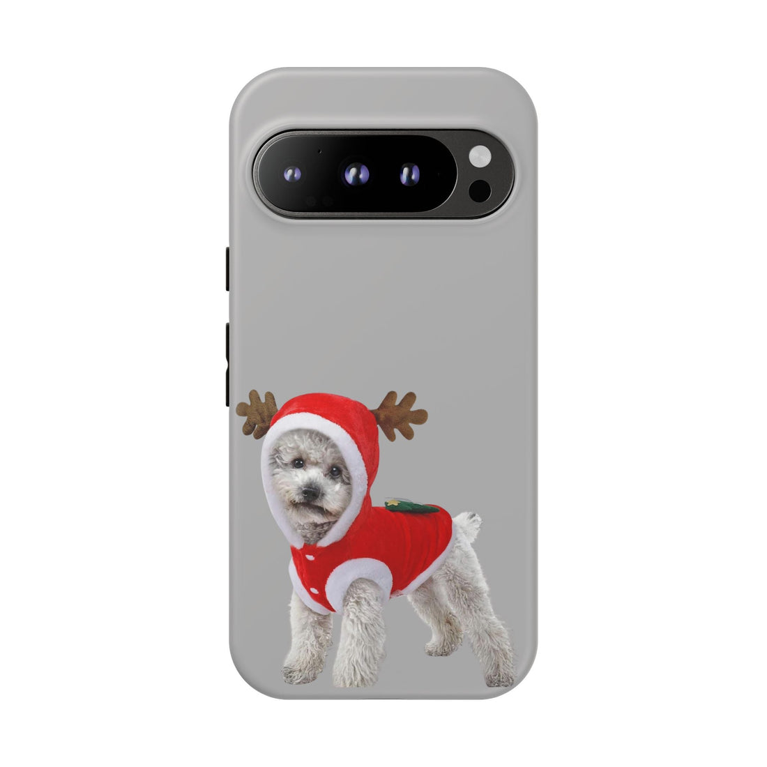 Festive Dog Phone Case with Reindeer Design
