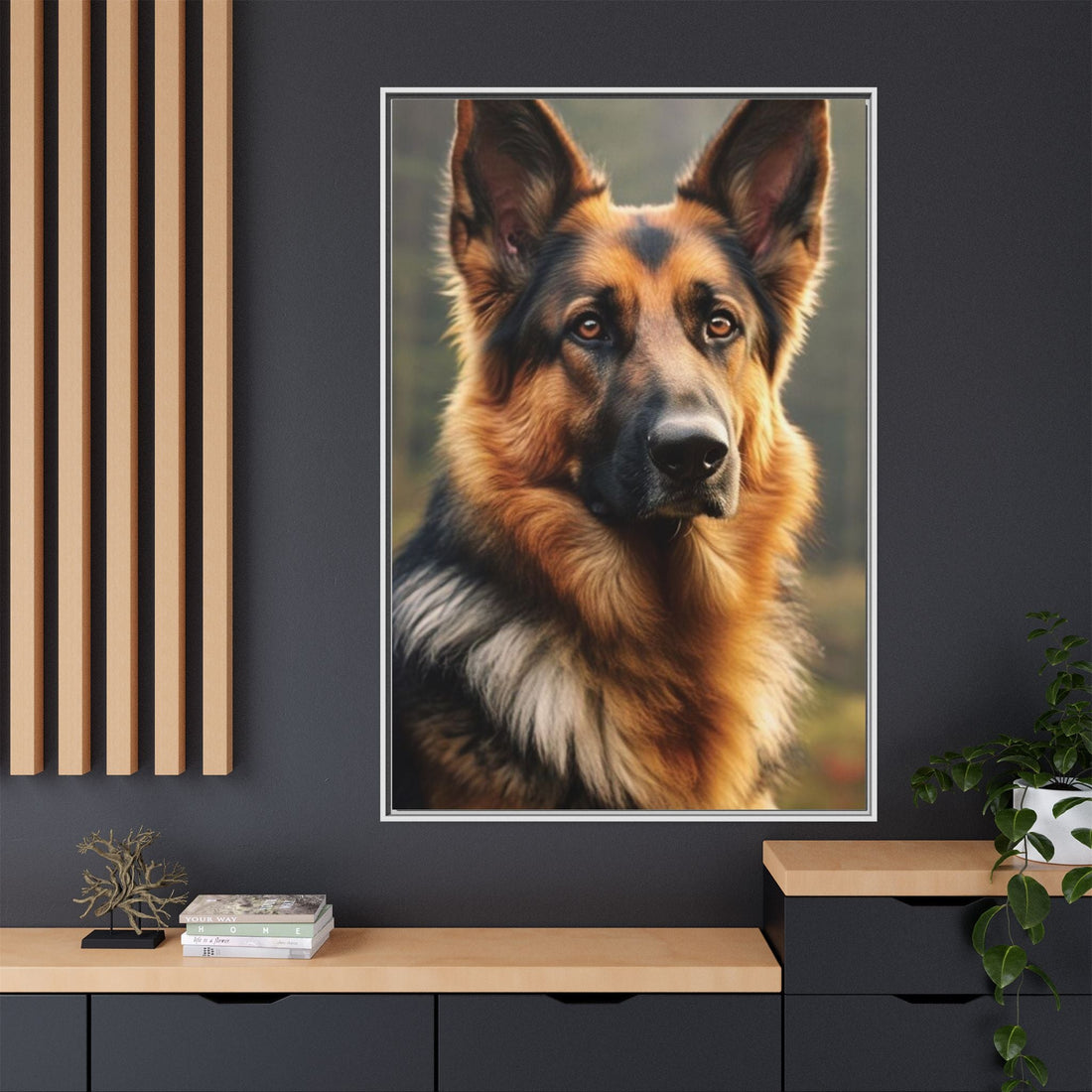 Majestic German Shepherd Framed Canvas Print