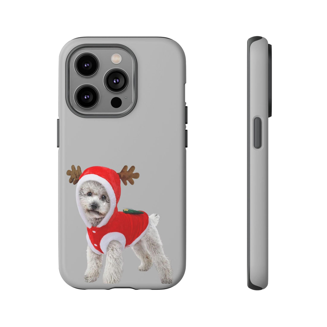 Festive Dog Phone Case with Reindeer Design