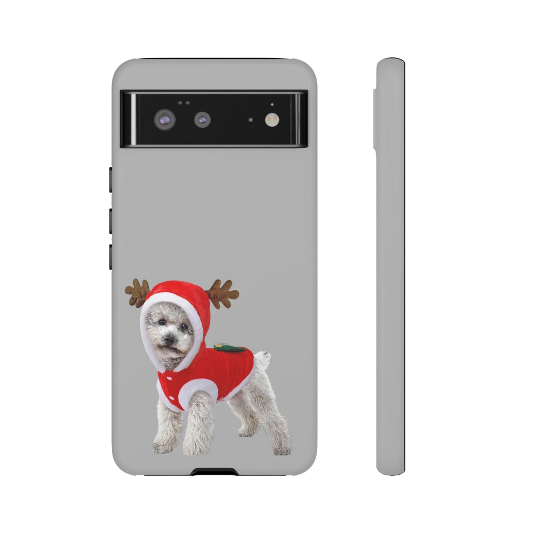 Festive Dog Phone Case with Reindeer Design