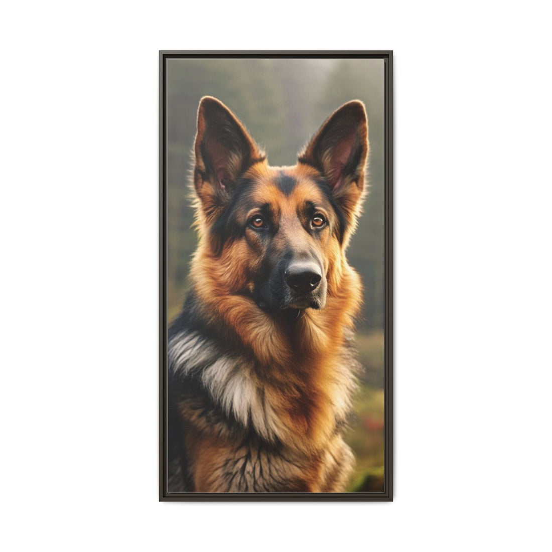 Majestic German Shepherd Framed Canvas Print