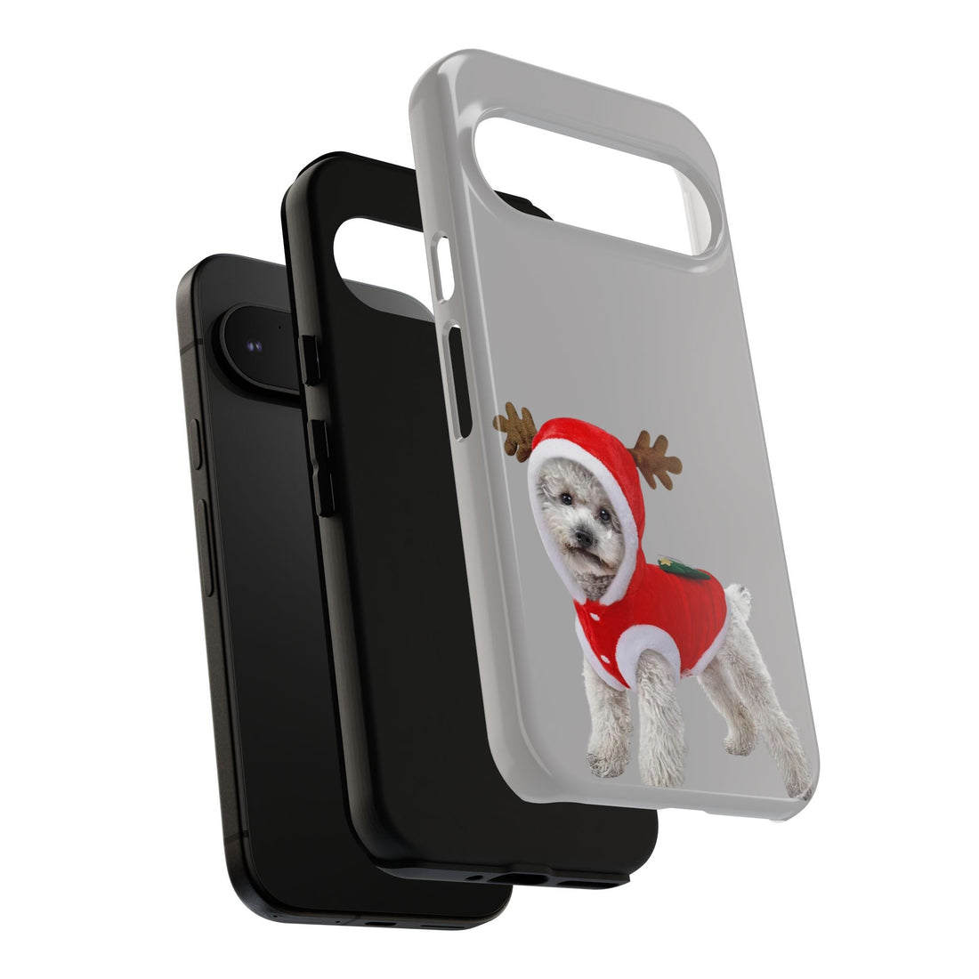 Festive Dog Phone Case with Reindeer Design