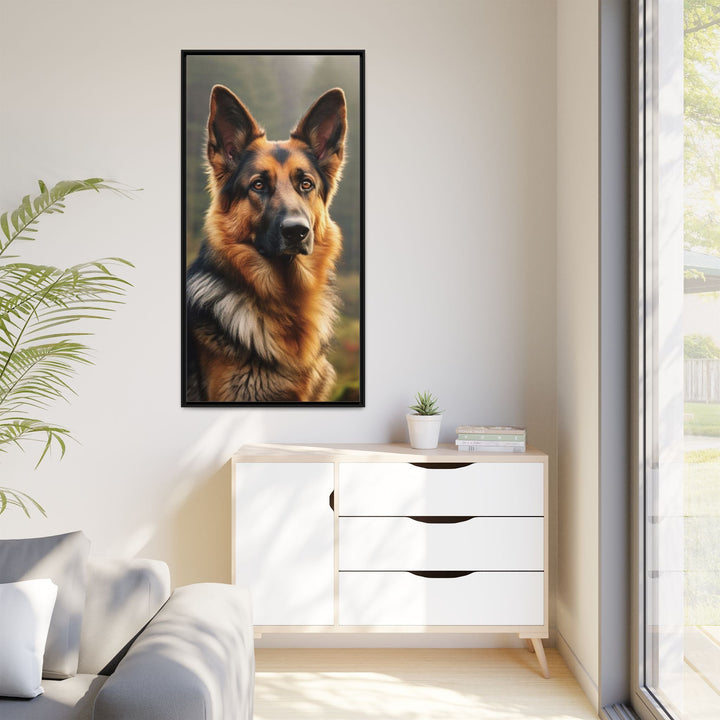 Majestic German Shepherd Framed Canvas Print