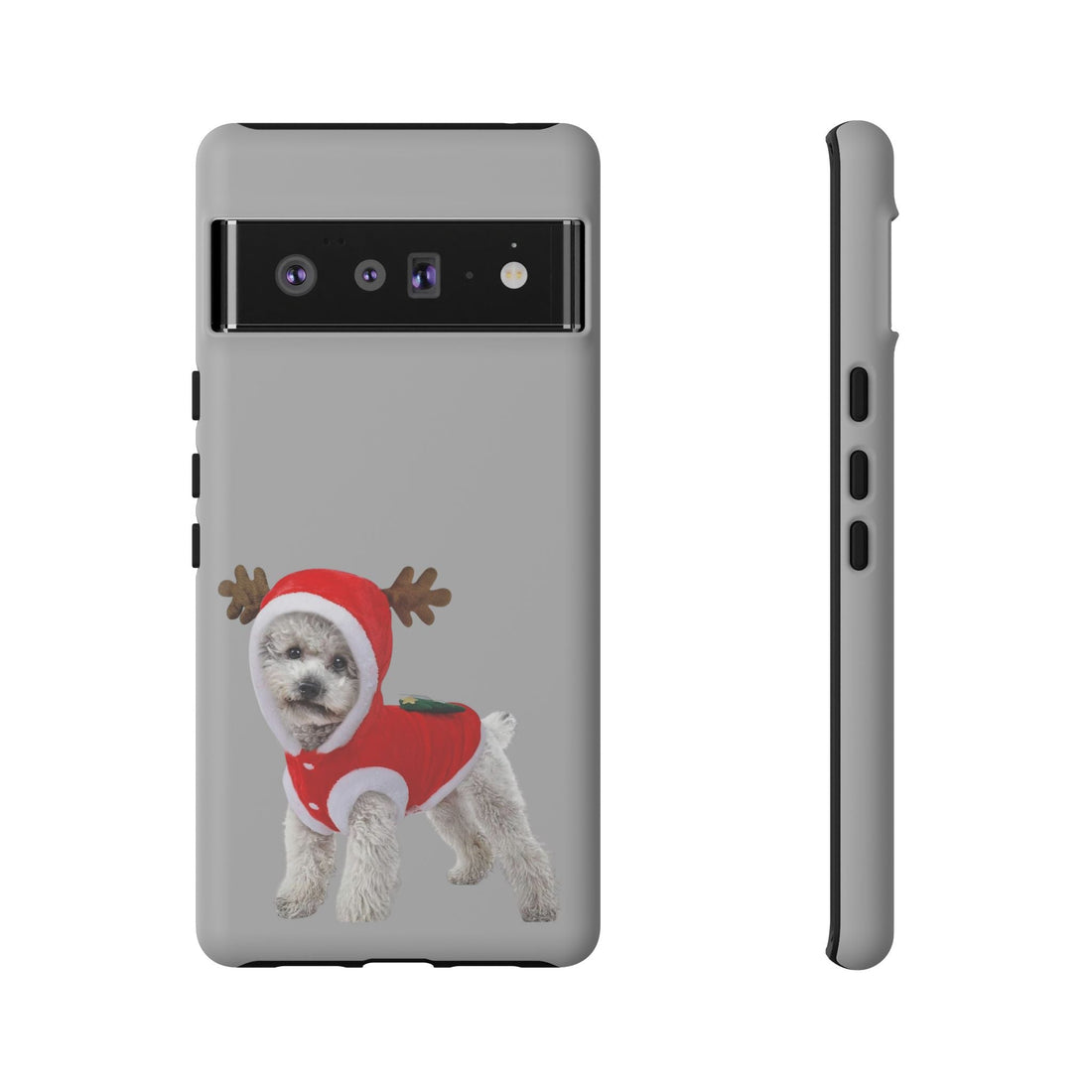 Festive Dog Phone Case with Reindeer Design