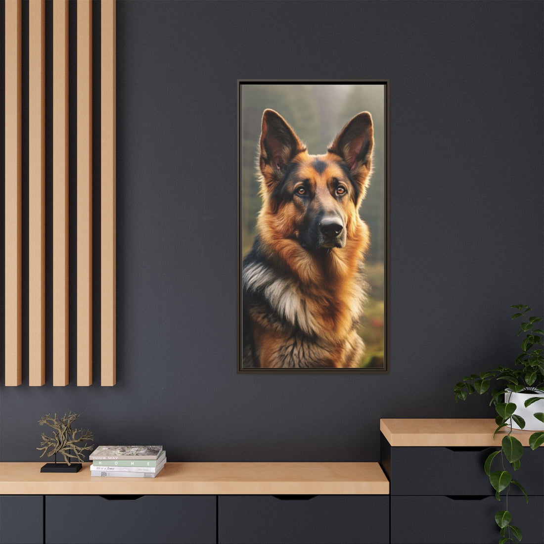 Majestic German Shepherd Framed Canvas Print
