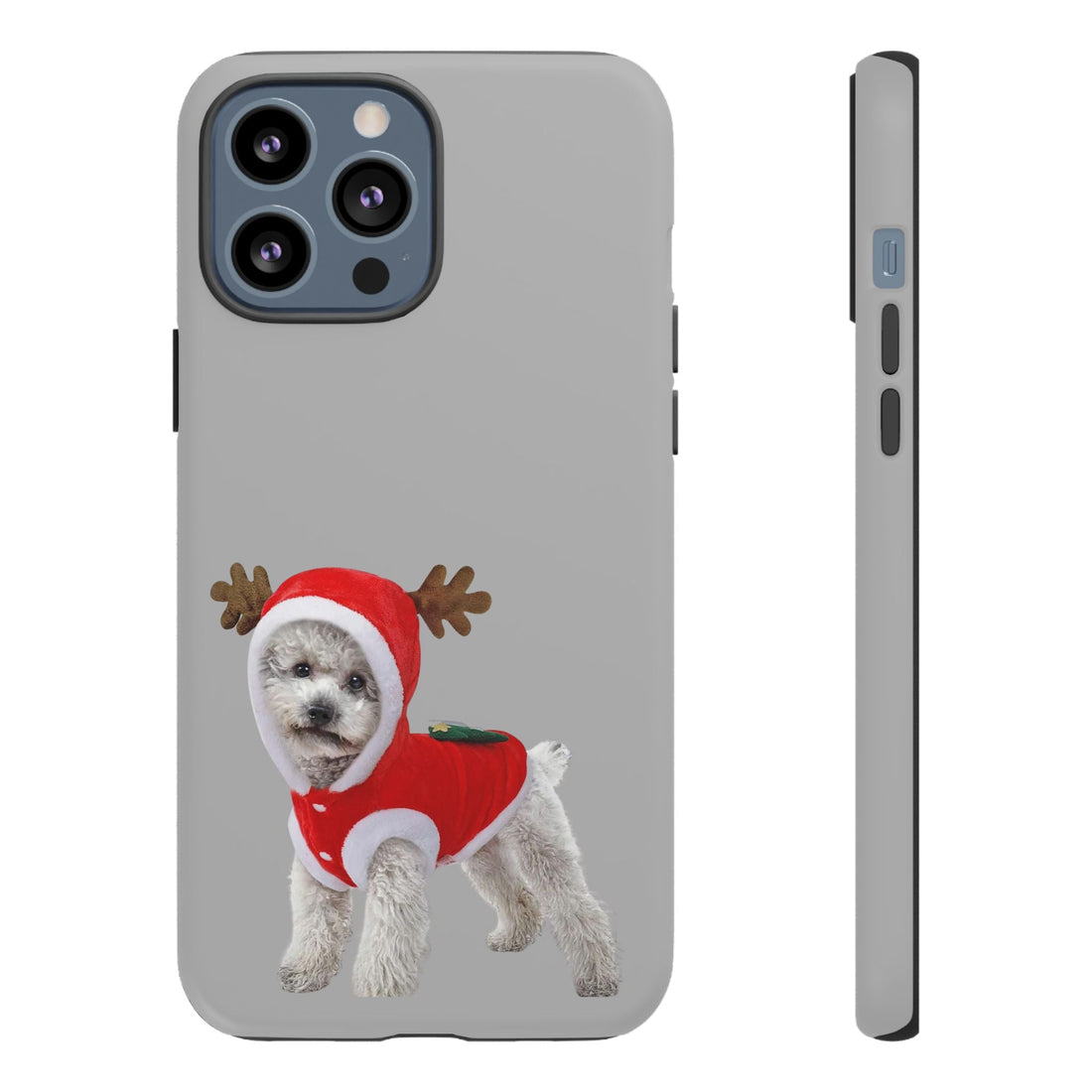 Festive Dog Phone Case with Reindeer Design